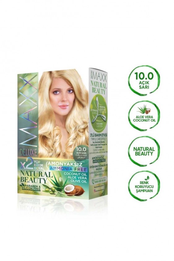 2 Paket Natural Beauty Amonyaksız Saç Boyası 10.0 Açık Sarı