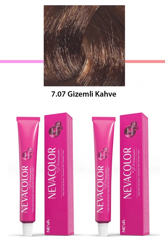 2 li Set Premium 7.07 Gizemli Kahve - Kalıcı Krem Saç Boyası 2 X 50 g Tüp