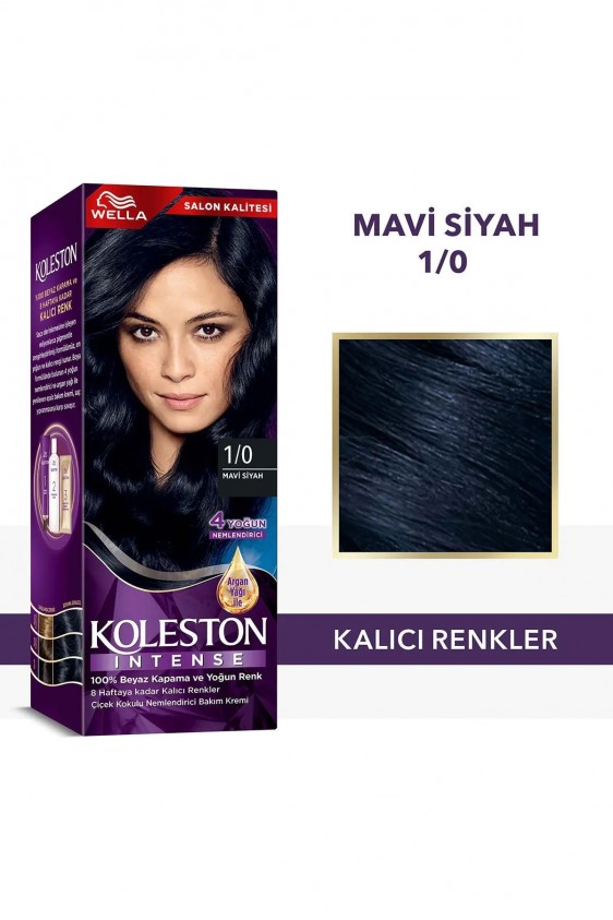 Koleston Intense Saç Boyası 1/0 Mavi Siyah - Salon Kalitesi