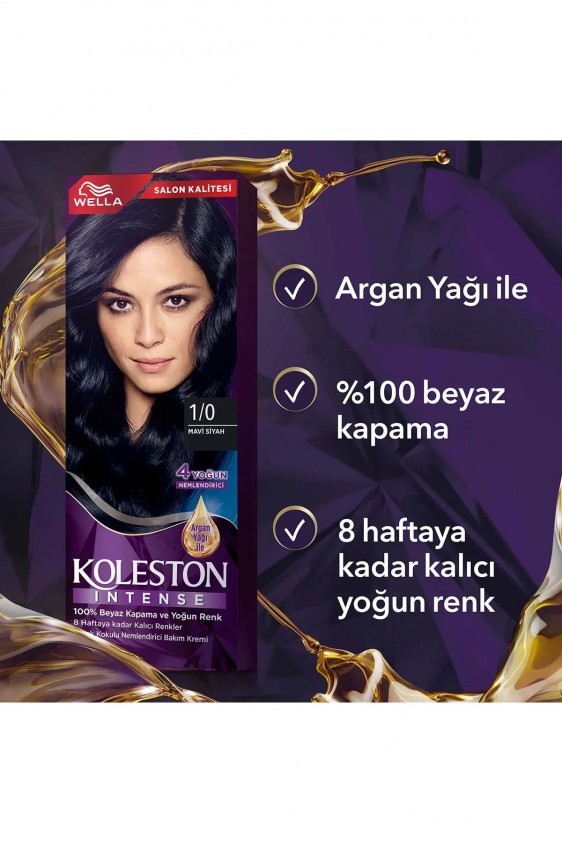 Koleston Intense Saç Boyası 1/0 Mavi Siyah - Salon Kalitesi