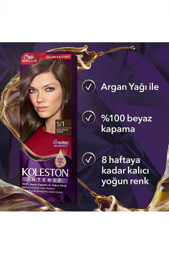 Koleston Intense Saç Boyası 5/1 Ekstra Küllü Kahve - Salon Kalitesi