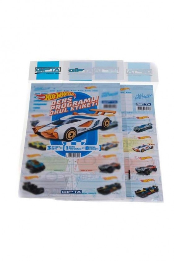 Gıpta Okul Etiketi Ders Programlı Hot Wheels 3 Yaprak 16X24 1 Adet