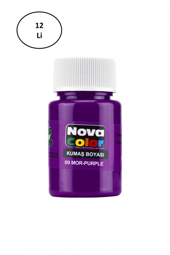 Nova Color Kumaş Boyası Şişe 30 Ml Mor 12 Li