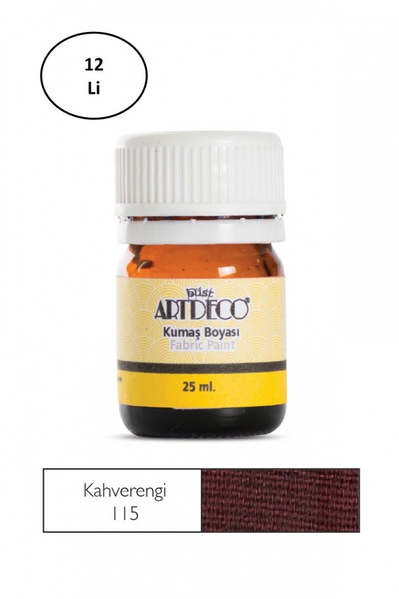 Artdeco Kumaş Boyası 25ml 10 A-115 Kahverengi 12'li