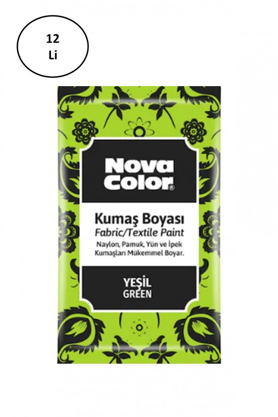 Nova Color 12 Gr Toz Kumaş Boyası Yeşil Nc-903 12'li