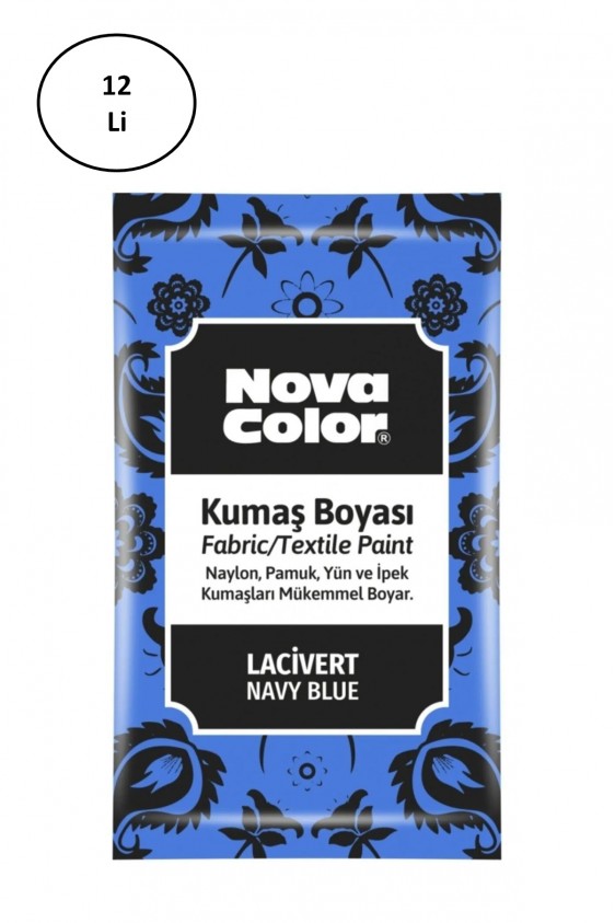 Nova Color Toz Kumaş Boyası Lacivert 12 Gr Nc-909 12'li