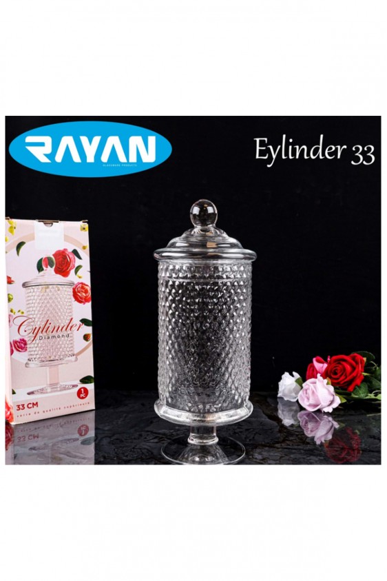 Rayan 33  Cm Eylinder Fanus Şekerlik