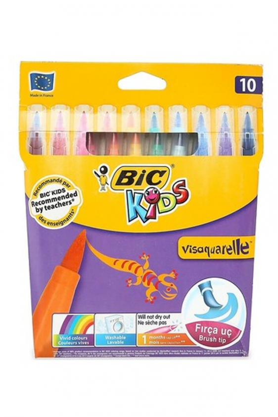 Bic Visa Fırça Uçlu Keçeli Boya Kalemi 10'lu