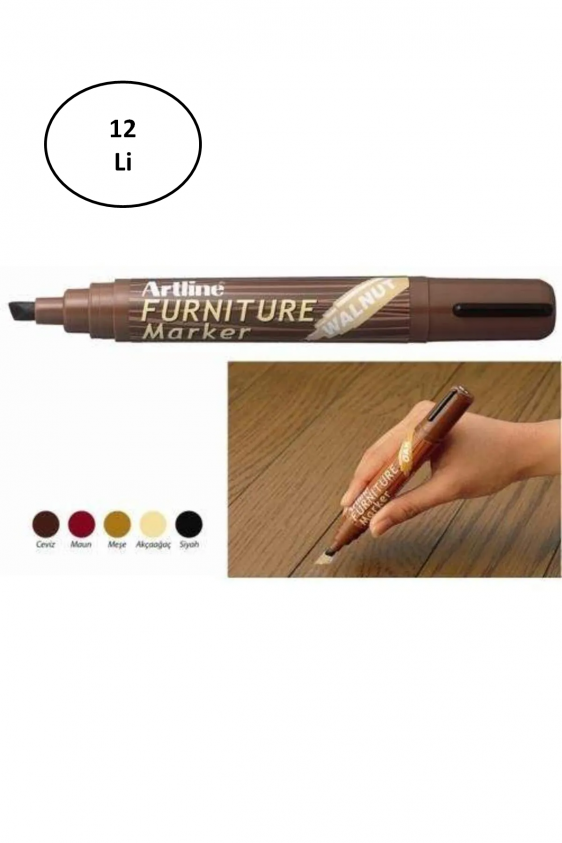 Artline Furniture Ahşap Marker Ek 95 Walnut Ceviz 12'li