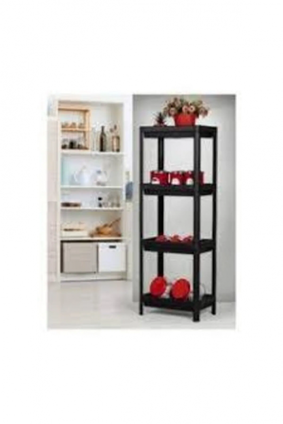 Shelf Unit Raf Ünitesi Siyah Renk 4 Katlı Royaleks-81414