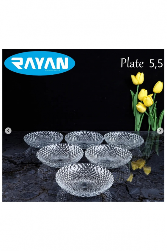 Plate Noktalı 6'lı Cam Çerezlik Royaleks-80972