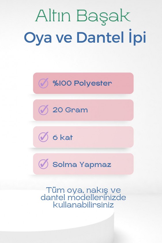 Altınbaşak Oya ve Dantel İpi 20 gr - Royaleks - No: SİYAH