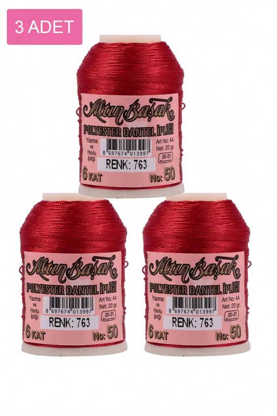 3 Adet Altınbaşak Oya ve Dantel İpi 20 gr - Royaleks - No: 763