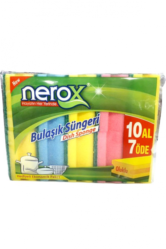 Nerox Bulaşık Süngeri Oluklu 10'Lu -NRX-F550